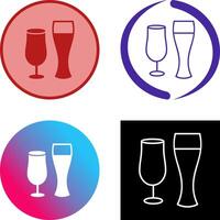 Unique Beer Glasses Icon Design vector