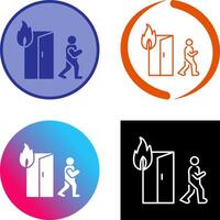 Unique Running from Fire Icon Design vector