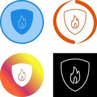 único fuego proteger icono diseño vector