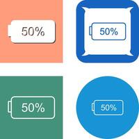 Unique Half Battery Icon Design vector