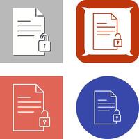 Unlock Documents Icon Design vector