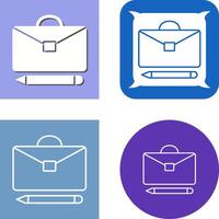 Briefcase and Pen Icon Design vector