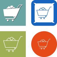 Unique Shopping Cart II Icon vector