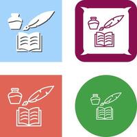 Unique Quill and Book Icon Design vector