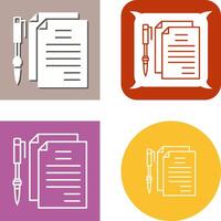 Unique Documents and Pen Icon Design vector