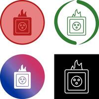 único fuego en enchufe icono diseño vector