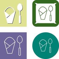 Spoon and Napkin Icon Design vector