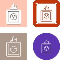 único fuego en enchufe icono diseño vector