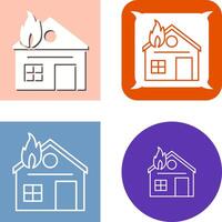 Unique House on Fire Icon Design vector