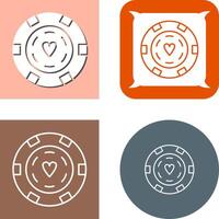 Unique Poker Chips Icon Design vector