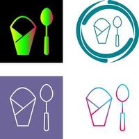 Spoon and Napkin Icon Design vector