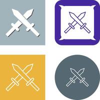 Unique Two Swords Icon Design vector