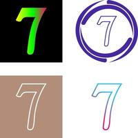 Number Seven Icon Design vector