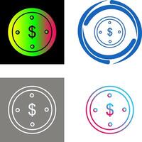 Dollar Coin Icon Design vector