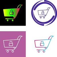 Unique Unlock Cart Icon vector