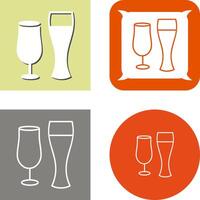 Unique Beer Glasses Icon Design vector