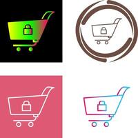 Unique Locked Cart Icon vector