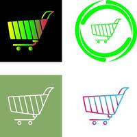 único compras carro icono vector