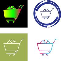 único compras carro ii icono vector