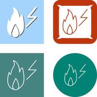 Unique Electricity Fire Icon Design vector