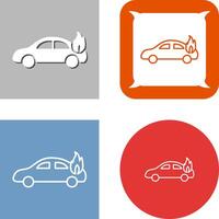 Unique Car on Fire Icon Design vector