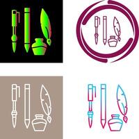 Unique Writing Equipment Icon Design vector