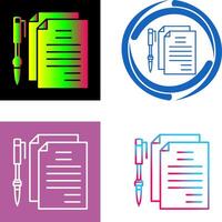 Unique Documents and Pen Icon Design vector