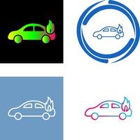 Unique Car on Fire Icon Design vector