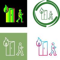 Unique Running from Fire Icon Design vector