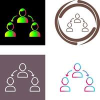 Unique Connected Profiles Icon vector