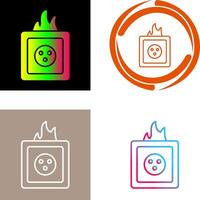 único fuego en enchufe icono diseño vector