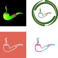 Unique Lit Smoking Pipe Icon Design vector