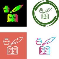 Unique Quill and Book Icon Design vector