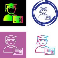 Unique Receiving Diploma Icon Design vector