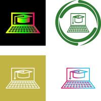 Unique Online Graduation Icon Design vector