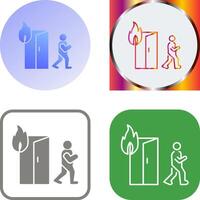 Unique Running from Fire Icon Design vector