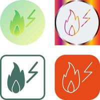 Unique Electricity Fire Icon Design vector