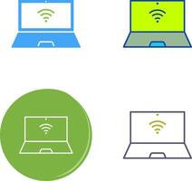 Unique Connected Laptop Icon Design vector