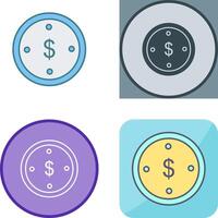 Dollar Coin Icon Design vector