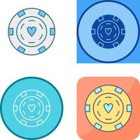 Unique Poker Chips Icon Design vector