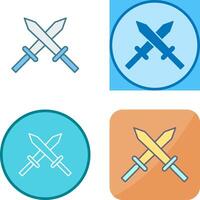 Unique Two Swords Icon Design vector