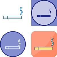 Unique Lit Cigarette Icon Design vector