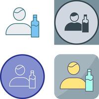 Unique Man And Drink Icon Design vector