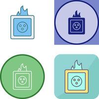 Unique Fire in Socket Icon Design vector