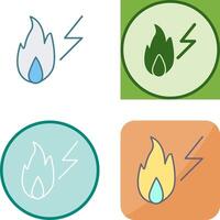 Unique Electricity Fire Icon Design vector