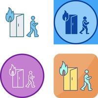 Unique Running from Fire Icon Design vector