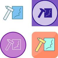 Unique Break Glass Icon Design vector