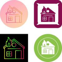 Unique House on Fire Icon Design vector