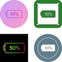 Unique Half Battery Icon Design vector