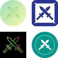 Unique Two Swords Icon Design vector